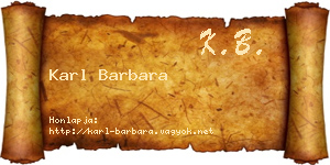Karl Barbara névjegykártya