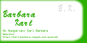 barbara karl business card